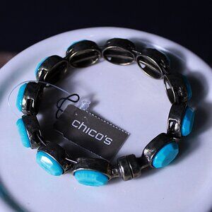 NWT Chico's Faux Turquoise Magnetic Lindy Bracelet